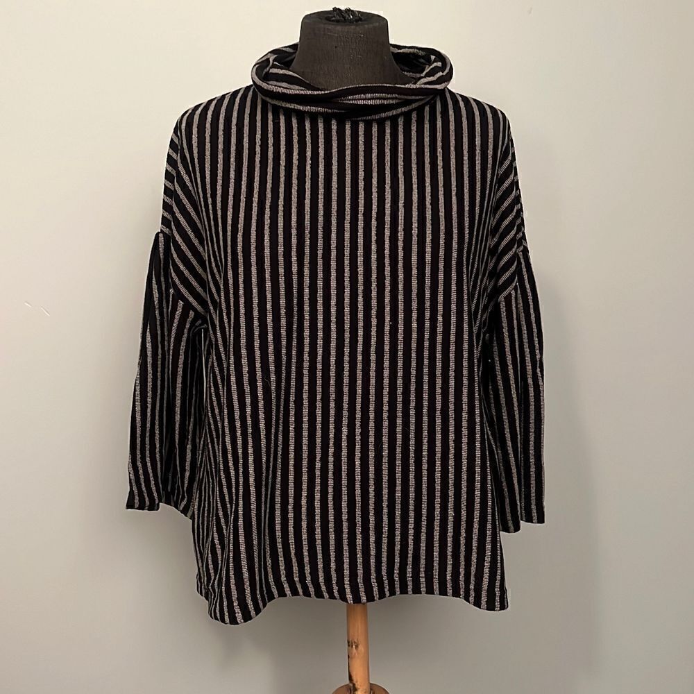 W5 Lightweight Striped Cowl Sweater